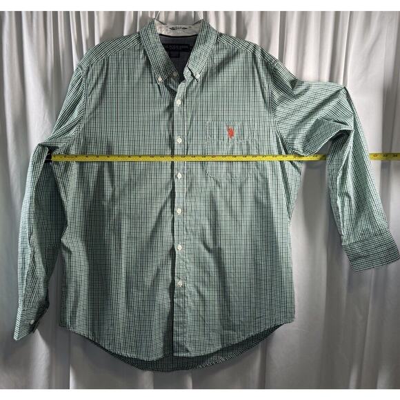 US POLO ASSN Long Sleeves Button Down Shirt, Green/White/ Black, Sz: XL, 77-07 - Picture 10 of 13